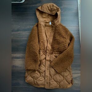 Old Navy Brown Quilted and Sherpa Jacket